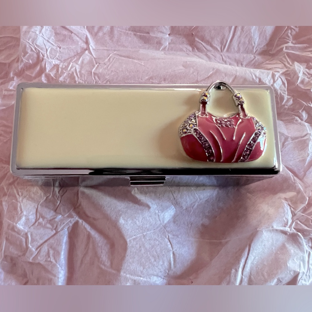 Fashionable Lipstick Case Holder with Mirror & Faux Rhinestone Purse Design …